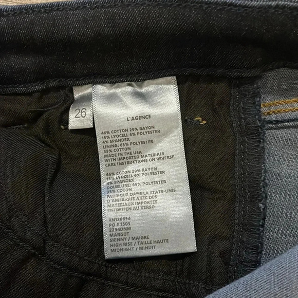 NWT!! L’agence - Dark Denim Skinny Jeans - Size 26 - Picture 7 of 8